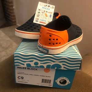 Native blue and orange shoes